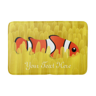 Alfombrilla De Baño Pescado de Payaso y hermosa anémona del mar Amaril