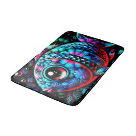 Alfombrilla De Baño Pescado floral de ojos grandes y caprichosos Rosa 
