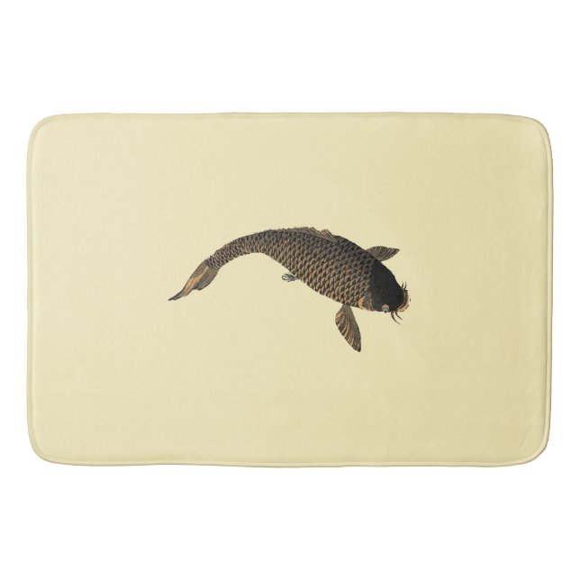 Alfombrilla De Baño Pescado japonés de Koi por Toyohara Chikanobu (Anverso)