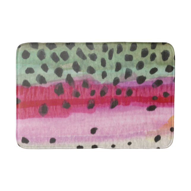 Alfombrilla De Baño Pescador de trucha arco iris (Anverso)