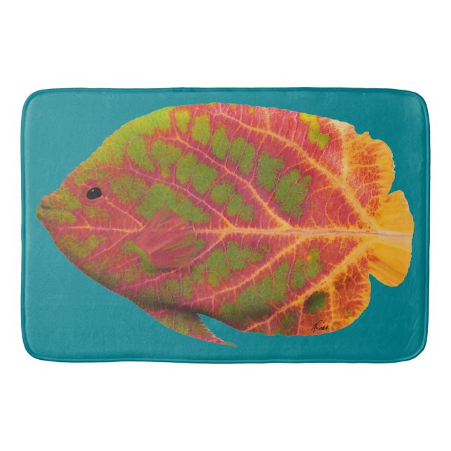 Alfombrilla De Baño Pescados tropicales 1 de la hoja de Aspen (Anverso)