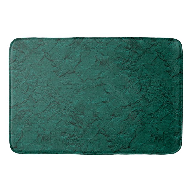 Alfombrilla De Baño Petunias esculpidas, jade Green-Large Bath Mat (Anverso)