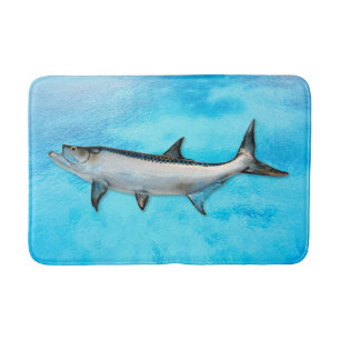 Alfombrilla De Baño Pez de agua salada tarpón agua azul