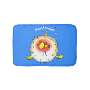 Alfombrilla De Baño Pez globo erizo divertido dibujo animado