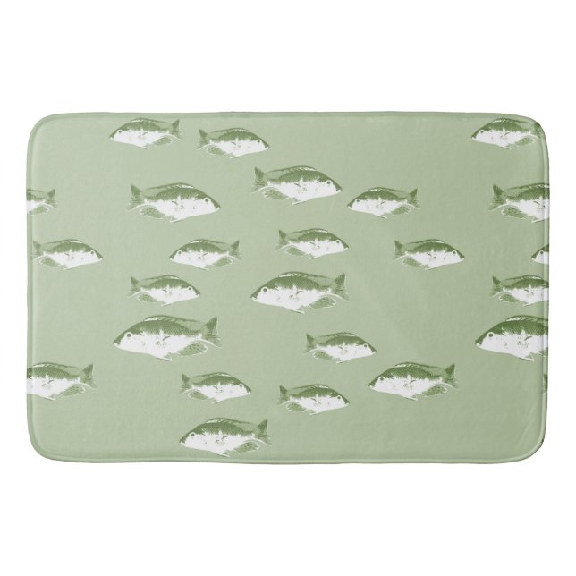 Alfombrilla De Baño Pez verde oliva (Anverso)