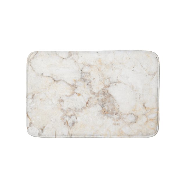 Alfombrilla De Baño Piedra De Mármol Beige Con Blanco (Anverso)