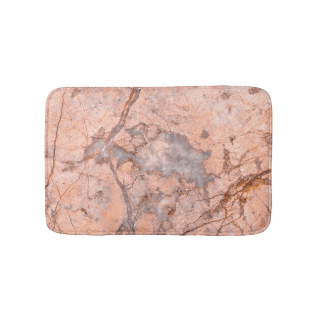 Alfombrilla De Baño Piedra De Mármol Rosa Con Gris (Anverso)