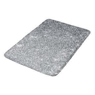 Alfombrilla De Baño Piedra de plata Gary Purpurina de Mármol de oro mo