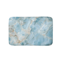 Alfombrilla De Baño Piedra preciosa estética lujosa azul claro moderna