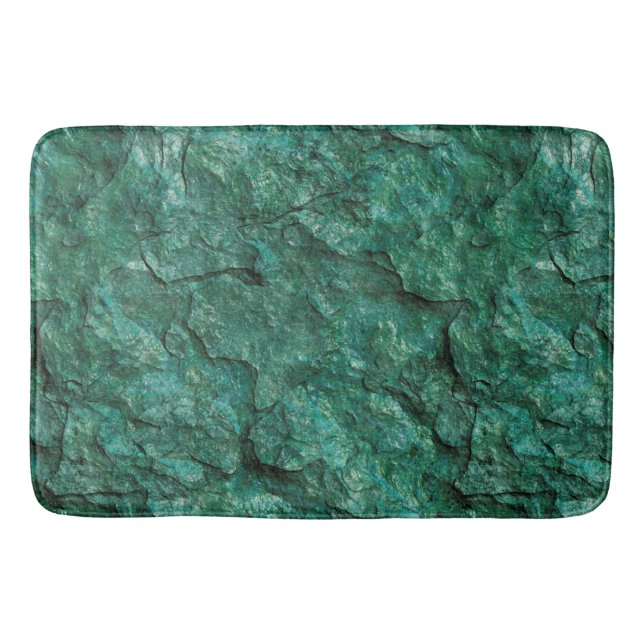 Alfombrilla De Baño Piedra verde áspera de la pizarra (Anverso)