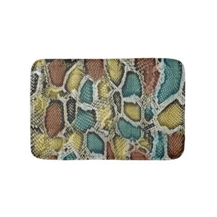 Alfombrilla De Baño Piel colorida de serpiente: diseño sin costura.