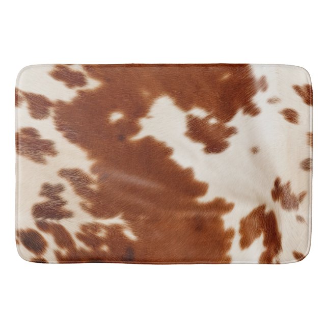 Alfombrilla De Baño Piel de vaca blanco marrón (Anverso)
