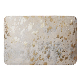 Alfombrilla De Baño Piel de vaca de oro de cuero falso metal de impres
