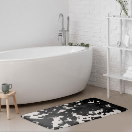 Alfombrilla De Baño Piel de vaca falso Black Spots Country Western