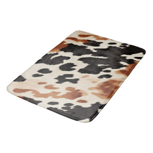Alfombrilla De Baño Piel de vaca marrón crema negra