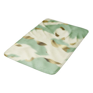 Alfombrilla De Baño Piel de vaca Mint Green Cream Gold