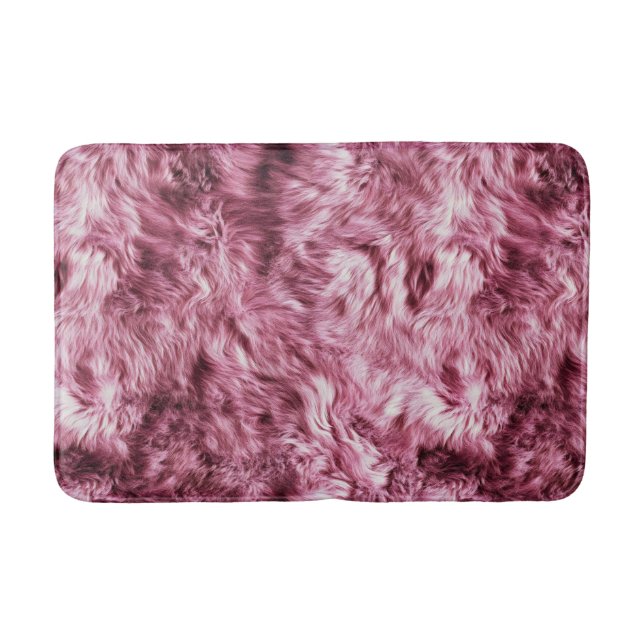 Alfombrilla De Baño Piel falsa rosa profunda (Anverso)