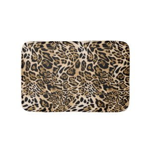 Alfombrilla De Baño Piel leopardo africana: Textura animal sin mar