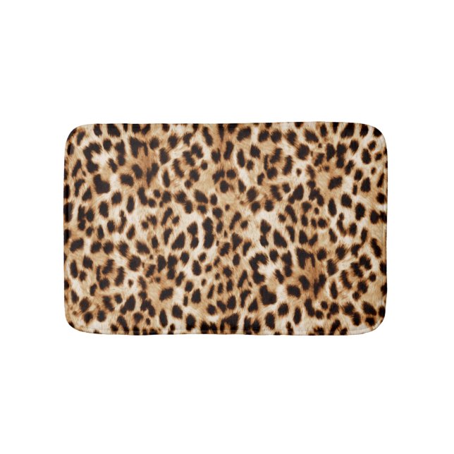 Alfombrilla De Baño Piel Leopardo, Auténtico Patrón De Vida Silvestre. (Anverso)