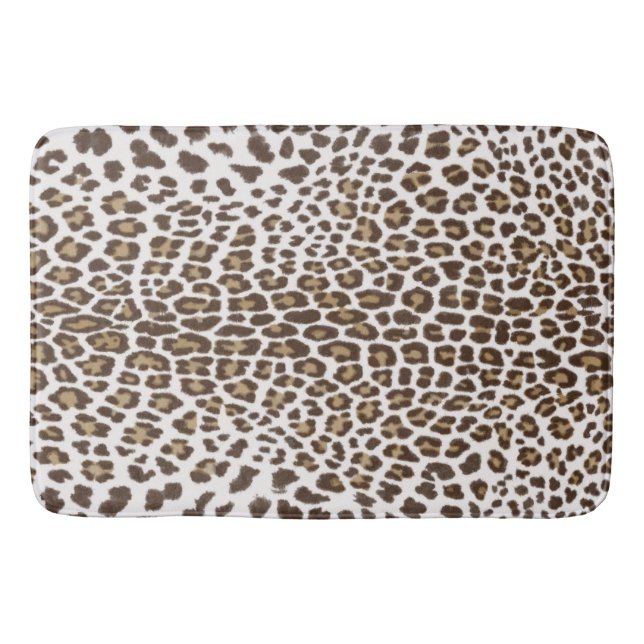 Alfombrilla De Baño Piel Leopardo Blanco (Anverso)