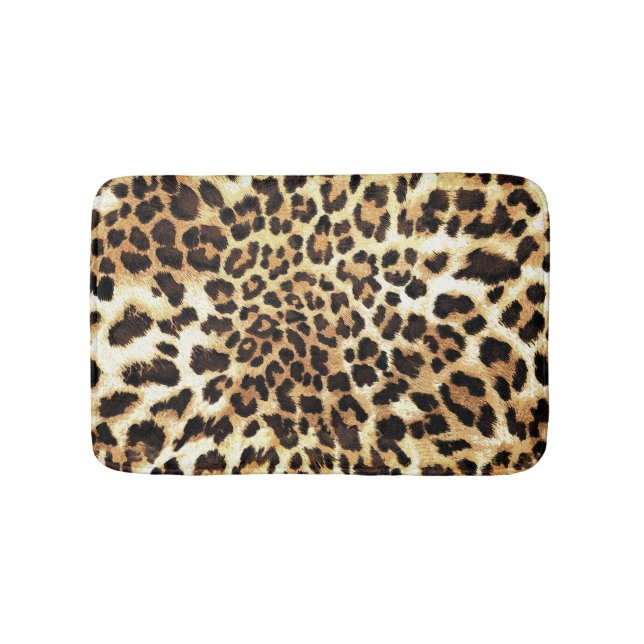 Alfombrilla De Baño Piel leopardo, diseño de patrones impecable. (Anverso)
