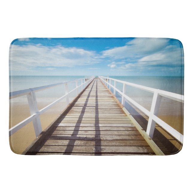 Alfombrilla De Baño Pier de playa tropical (Anverso)