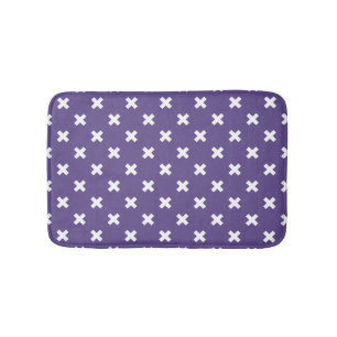 Alfombrilla De Baño Pies de cruz blanca sobre ultravioleta