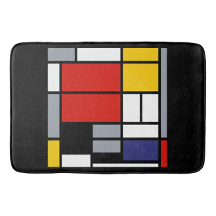 Alfombrilla De Baño Piet Mondrian, Composición con Avión Rojo Grande