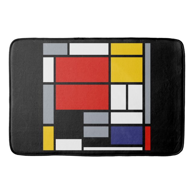 Alfombrilla De Baño Piet Mondrian, Composición con Avión Rojo Grande (Anverso)