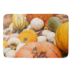 Alfombrilla De Baño Pila De Calabazas Y Zapallo