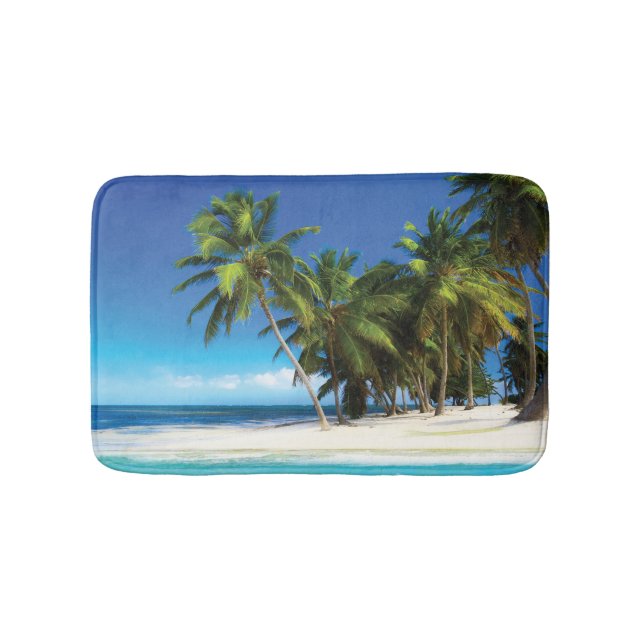 Alfombrilla De Baño Pilar de tiro de playa exótica (Anverso)