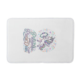 Alfombrilla De Baño Pilates de Unicornio y Polvo de Hadas de Fondo Bla