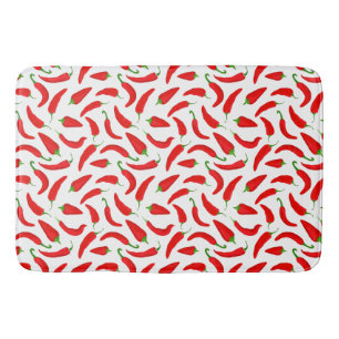 Alfombrilla De Baño Pimiento de chile rojo y blanco