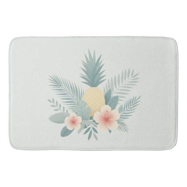 Alfombrilla De Baño Piña floral y Hawaiana (Anverso)