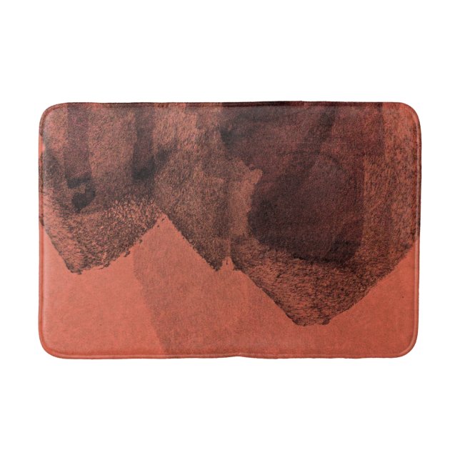 Alfombrilla De Baño Pincel de pintura abstracta amarillo rojo arte dig (Anverso)