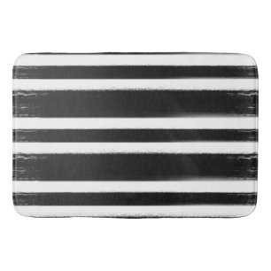 Alfombrilla De Baño Pincel de pintura de franja negra y blanca