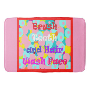 Alfombrilla De Baño Pincel Teeth Wash Face niños divertidos diseño bri