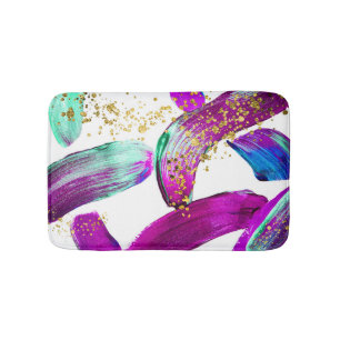 Alfombrilla De Baño Pincel ultravioleta: arte abstracto