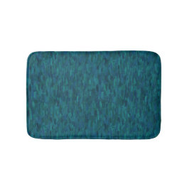 Alfombrilla De Baño Pinceladas Impresionistas, Azul Marino, Verde Acuá