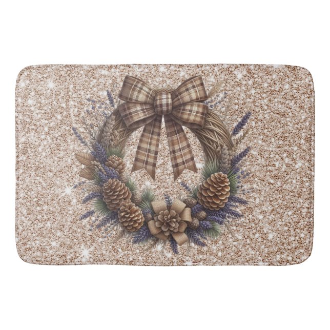 Alfombrilla De Baño Pinecone Wreath Bath Mat (Anverso)