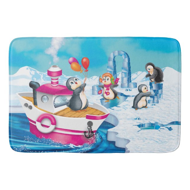 Alfombrilla De Baño pingüinos en la Antártida (Anverso)