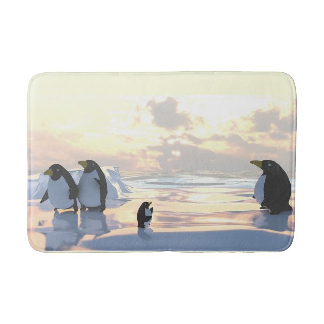 Alfombrilla De Baño pingüinos enfriándose en un hielo (Anverso)