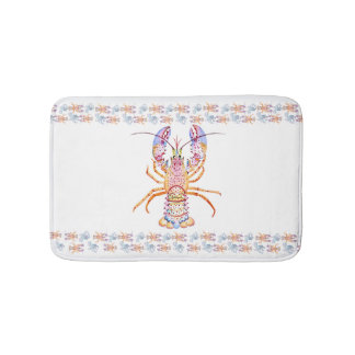 Alfombrilla De Baño Pink and Blue Lobster