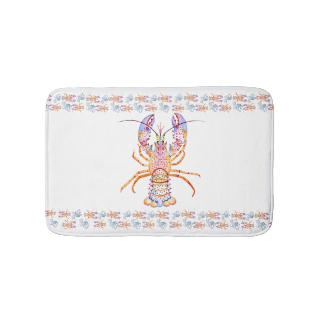 Alfombrilla De Baño Pink and Blue Lobster (Anverso)