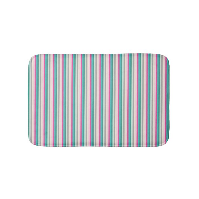 Alfombrilla De Baño Pink and Teal Striped (Anverso)