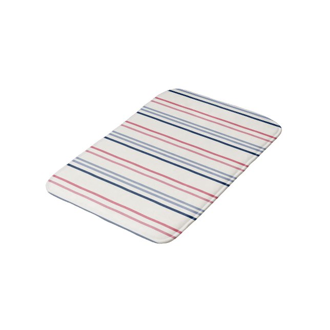 Alfombrilla De Baño Pink blue and white stripes (Angular)