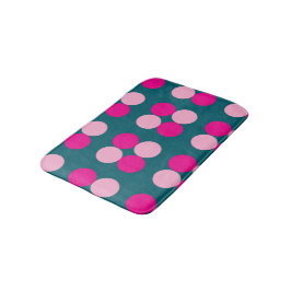 Alfombrilla De Baño Pink Circles on Green Bath Mat