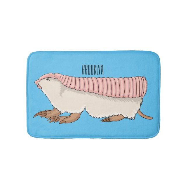Alfombrilla De Baño Pink fairy armadillo cartoon illustration (Anverso)