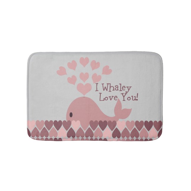 Alfombrilla De Baño Pink I Whaley Te Ama! (Anverso)