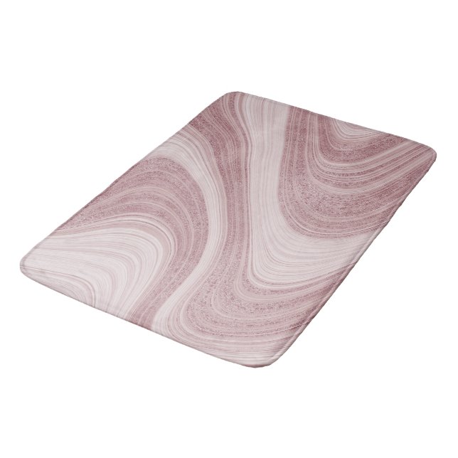 Alfombrilla De Baño Pink Marble Swirl (Angular)